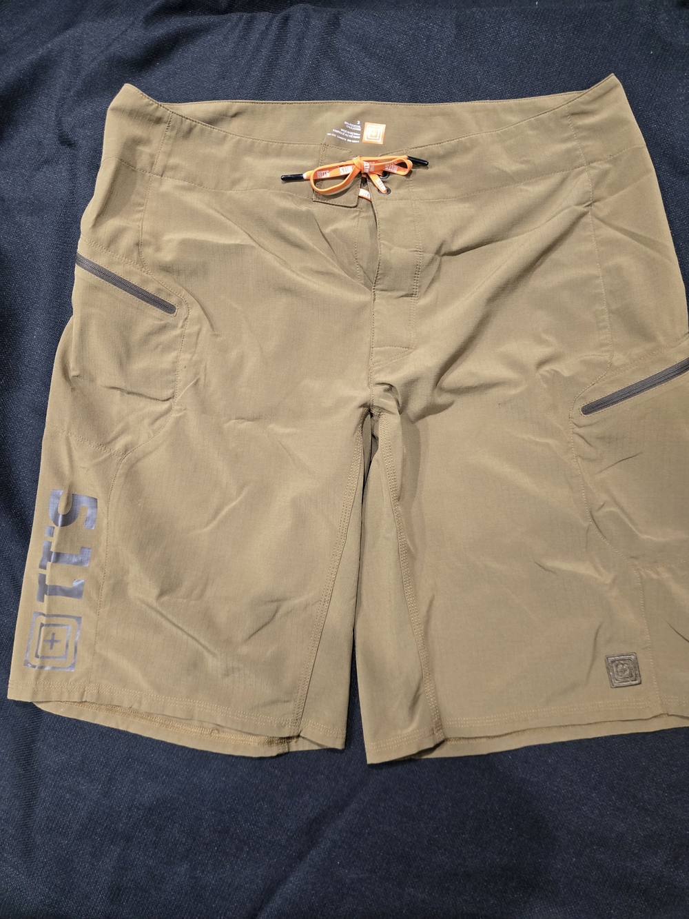 5.11 Tactical Women's Size 3 Tan Stretch Shorts with Orange Drawcord